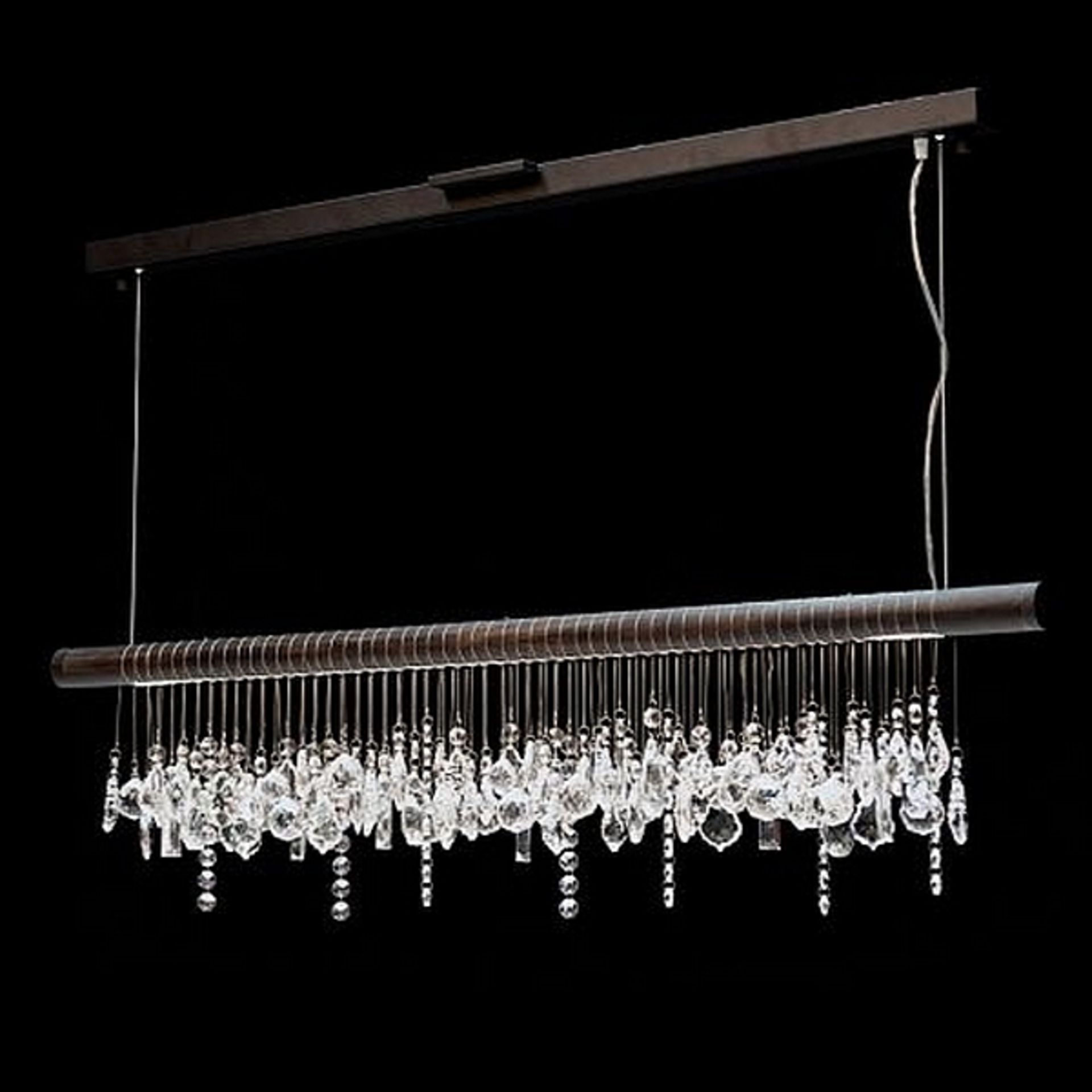 Lighting - Icicle Rectangular Pendant Lighting  Alloy Steel Ebony UK 150x65x30cm RRP £2001 - Image 2 of 2