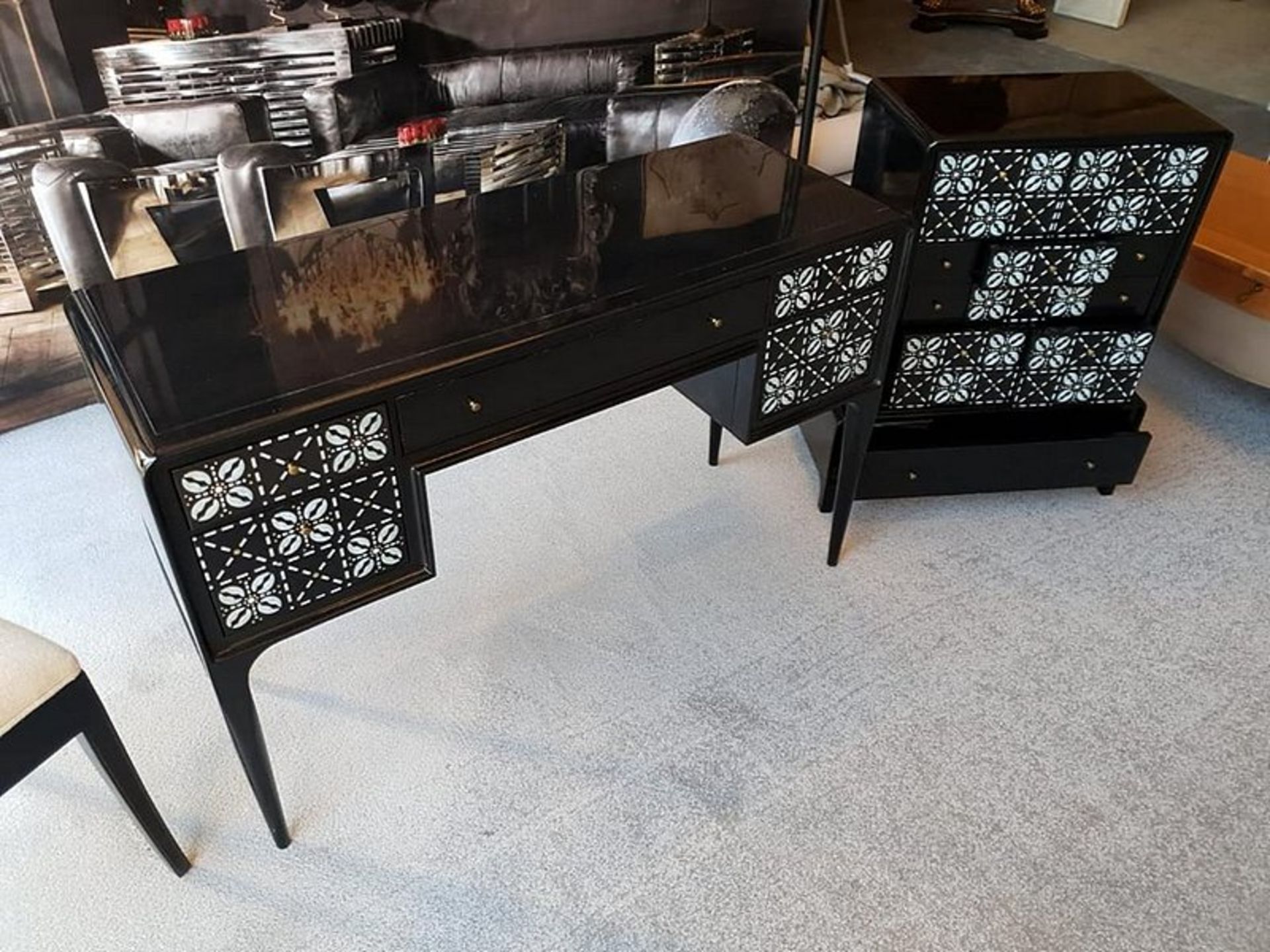 Desks- Shellshock Writing Desk By Boyd A Beautiful Black Lacquered Writing Desk With A Shell