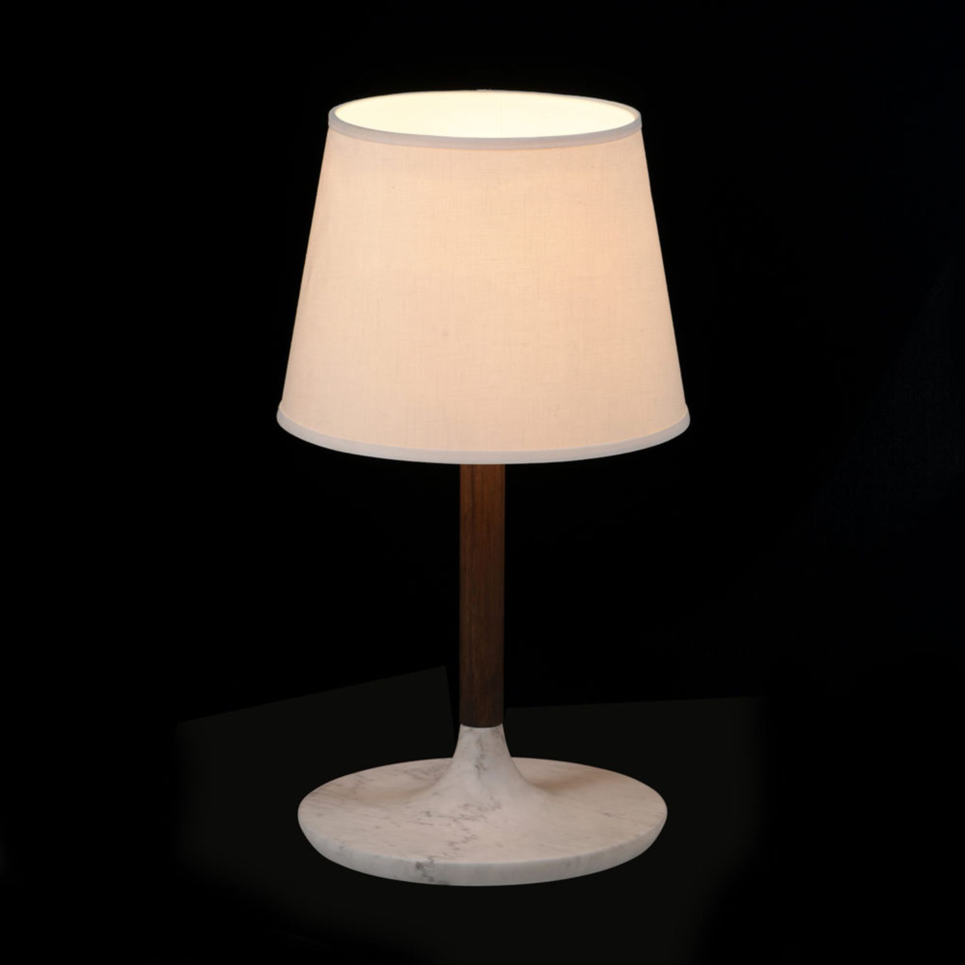 Bleu Nature Nikiti Table Lamp Large L259l (EU) Dark Oak And White Marble, Ecru Linen Lampshade 37 - Image 2 of 2