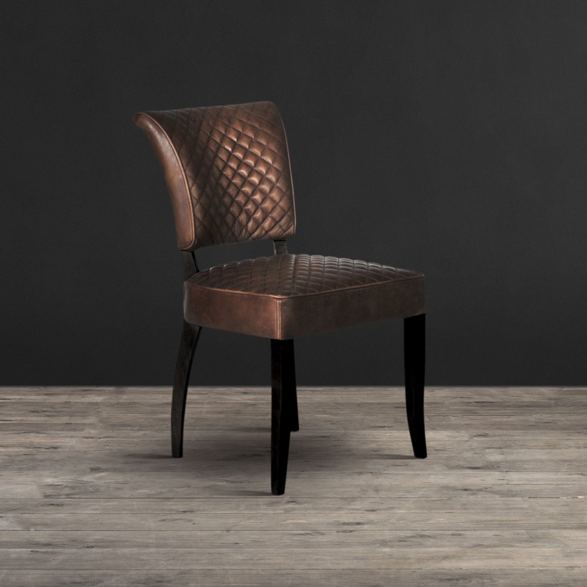 Mimi Quilt Dining Chair Buck'd N Broken Leather & Weathered Oak Quilted Leather Is A Classic, From