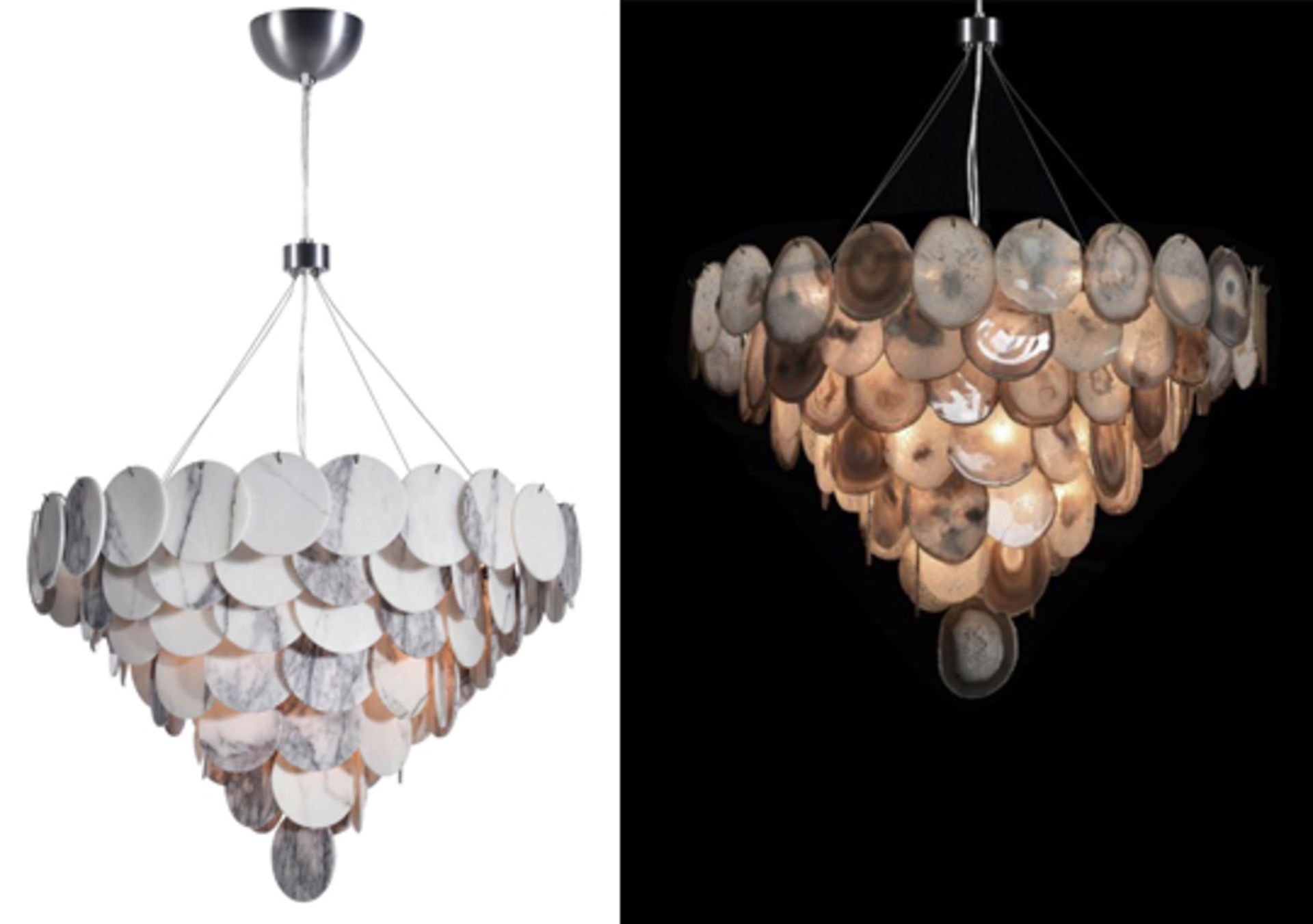 Onyx Discs Pendant (UK) The Pendant Emits A Warm, Ambient Glow, Draped With Seven Overlapping