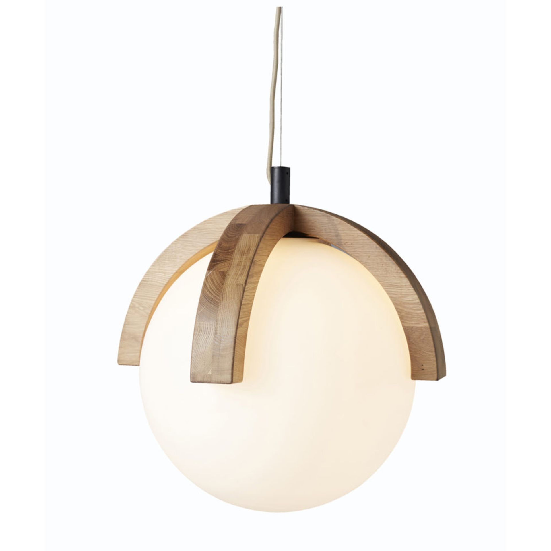 Bleu Nature L254 Moonbud Pendant 49cm Natural Oak And Opaline Glass (UK) 49 x 49 x 50 cm RRP £900 - Image 3 of 3