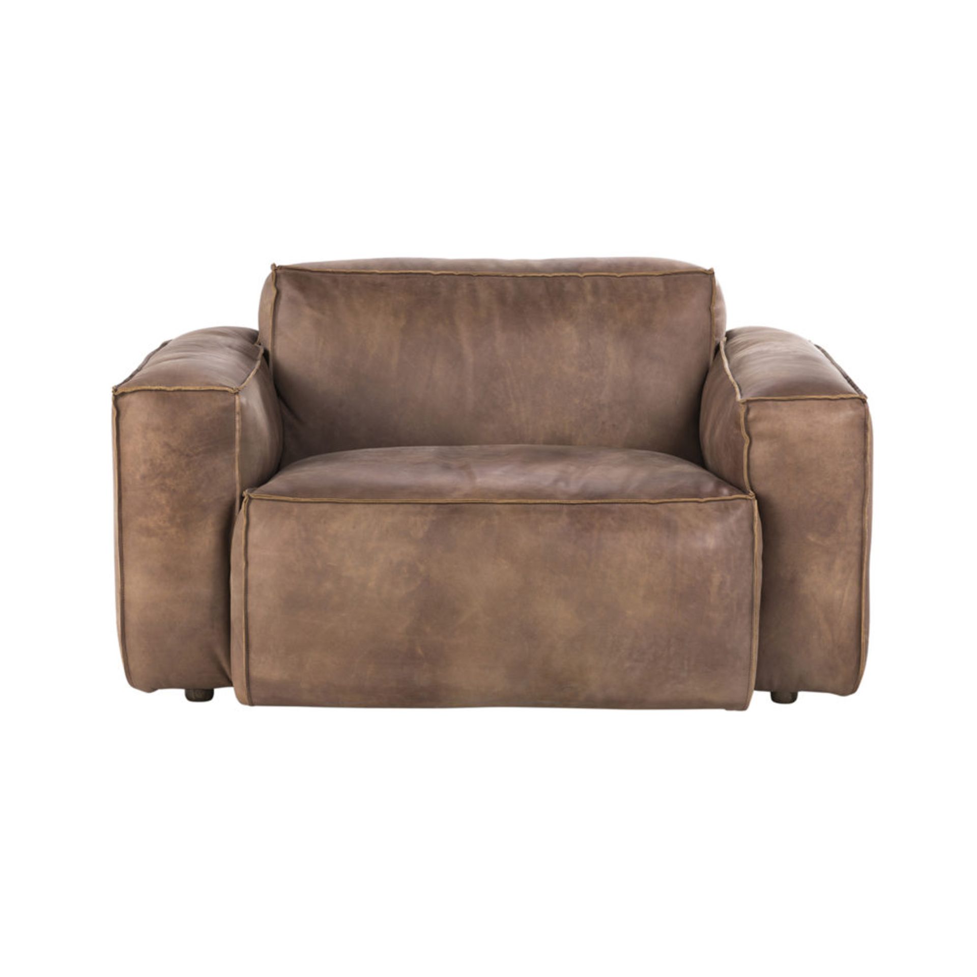 Buddy Medium Sofa – 1 Seater Sioux Tobacco Leather The Buddy Sofa Projects A Strong Presence - Image 2 of 2