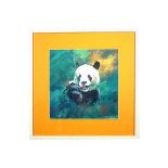 Artwork - Original Artwork - Panda by Stan Kaminski Open Edition Mounted and Framed 44 x 44cm