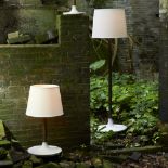 Bleu Nature Nikiti Table Lamp Large L259l (EU) Dark Oak And White Marble, Ecru Linen Lampshade 37