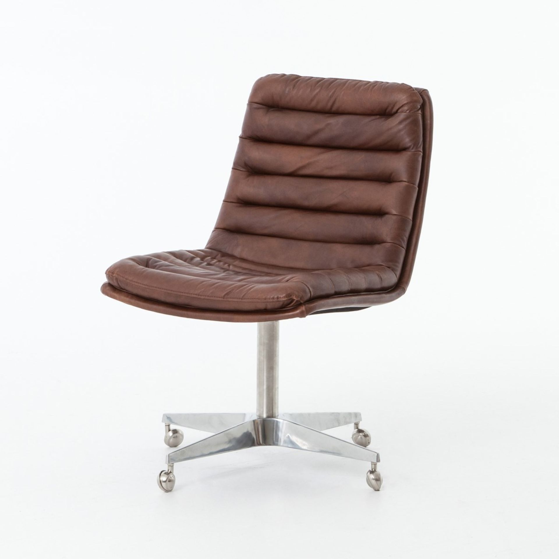 Malibu Dining Chair Antique Black Leather 1970's Sporty-Chic Era Inspired, The Malibu Dining Chair