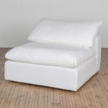 Luscious 1 Seater Sofa Galata Linen White Made With Luxurious Goose Feathers And Down And