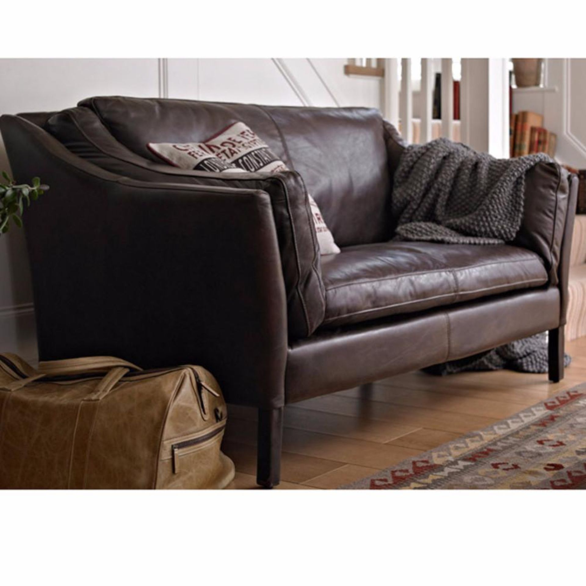 Reggio Sofa 3 Seater Ride Nut Leather The Retro-Styled Look Of The Reggio High Back Is Inspired By