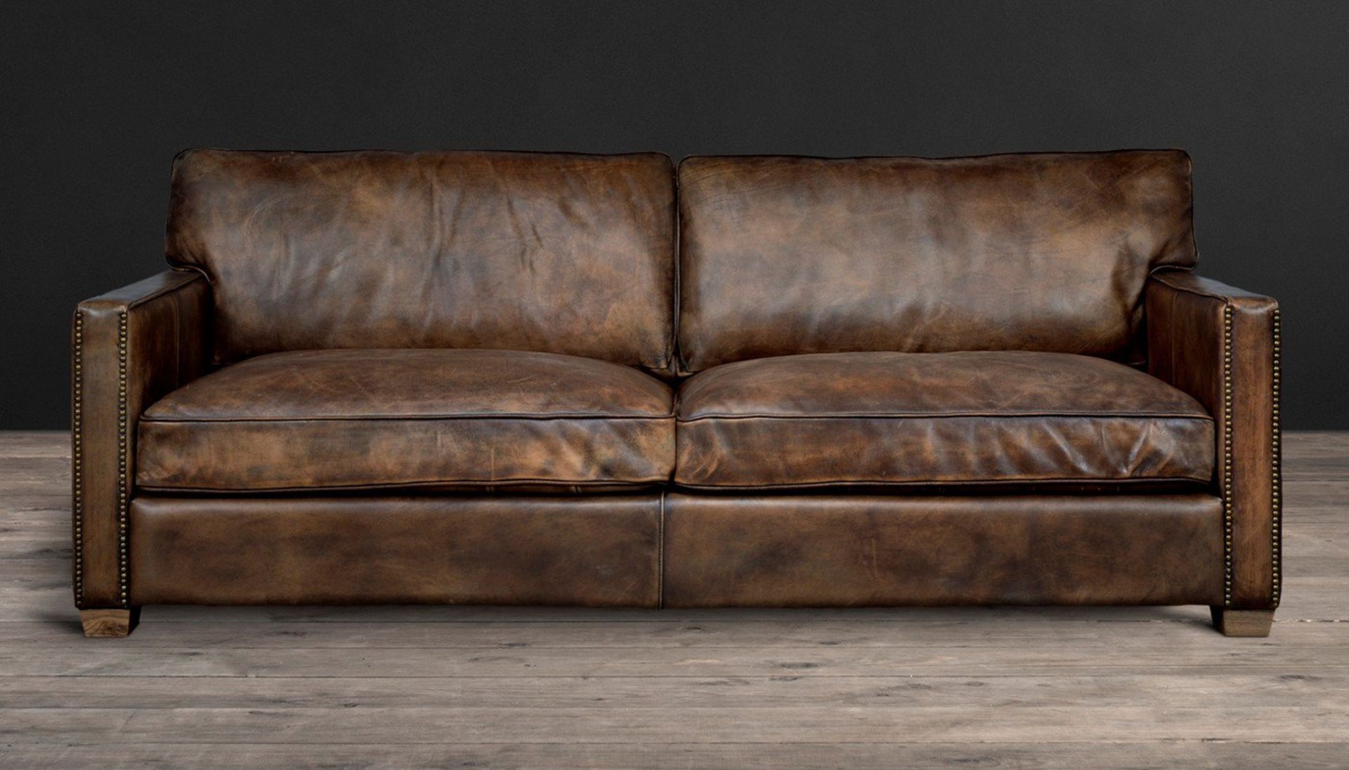 Viscount William 3 Seater Sofa Napinha Graphite The Viscount William Is The True Classic Leather