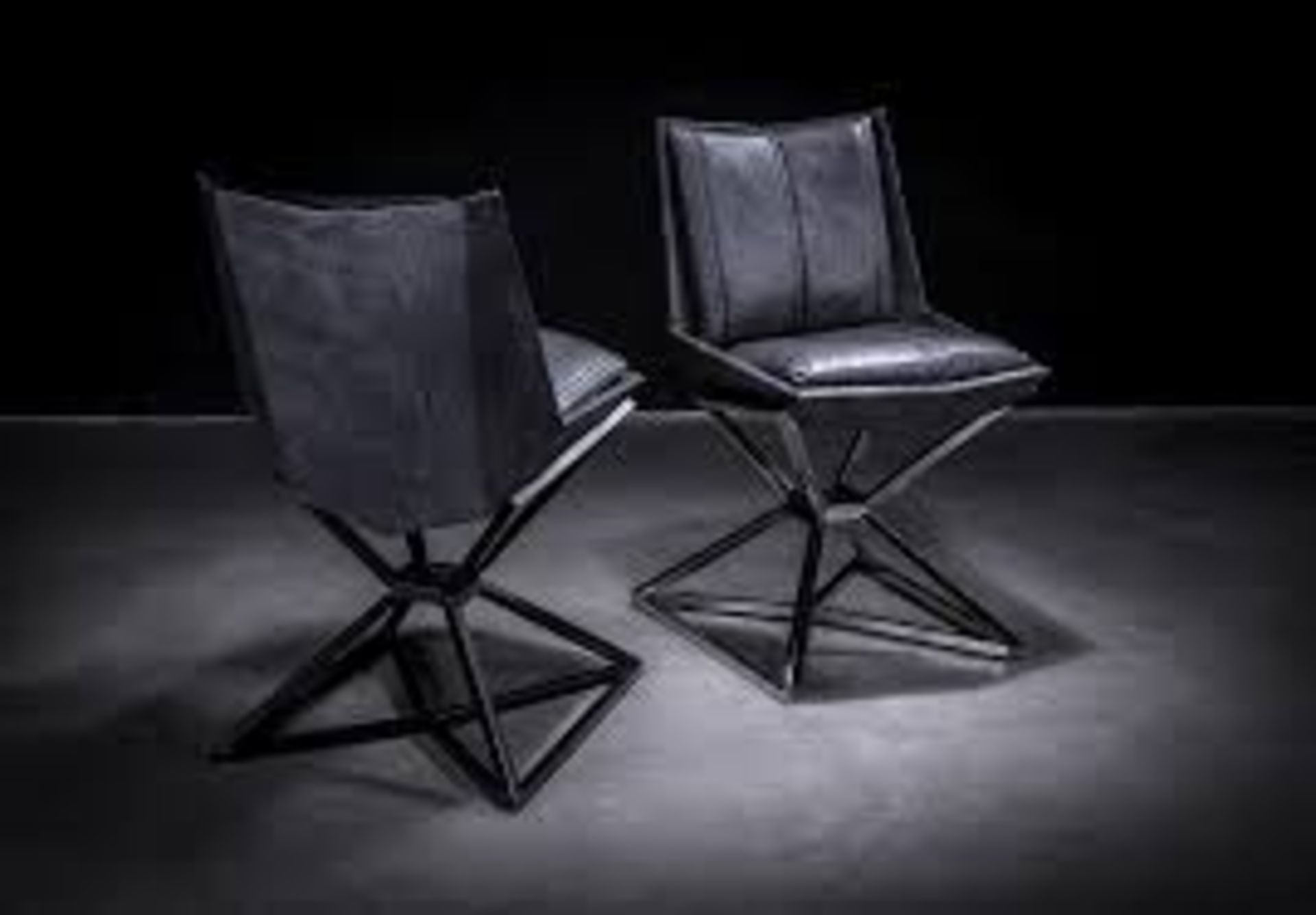 Michael Yeung Imperial Dining Chair Matrix Shadow & Shiny Steel 48.5 x 60 x 81 cm RRP £1625