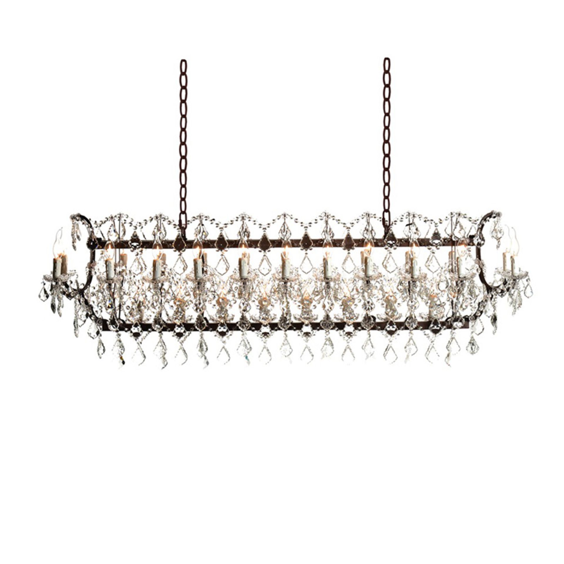 Crystal Rectangular Chandelier Antique Rust (UK) The Iconic Crystal Chandelier Is A True Testament - Image 2 of 2