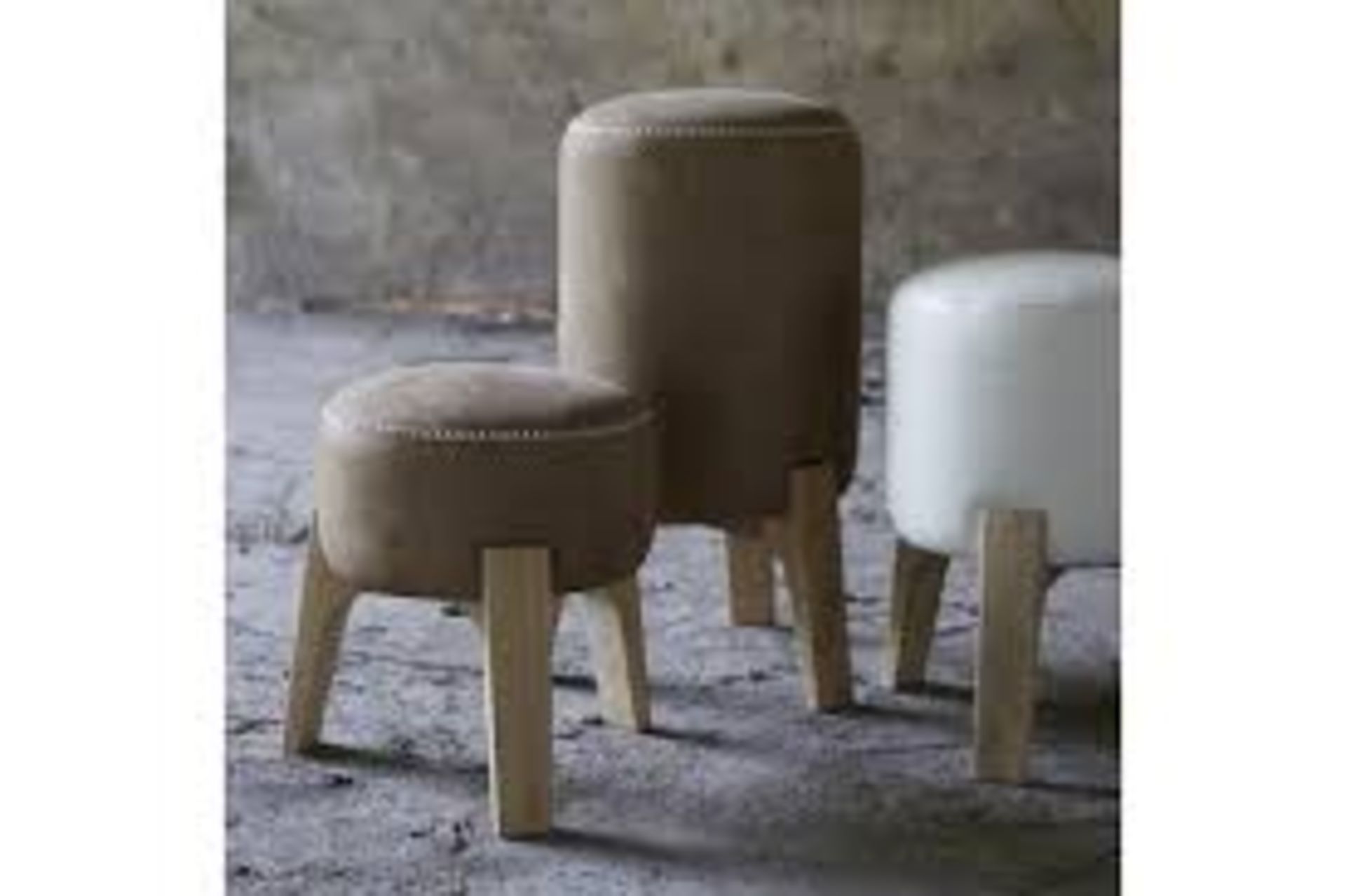 Bleu Nature Nagori Stool Double Stitch F320 Pawnee Tobacco Leather And Natural Oak 44 x 44 x 42 cm