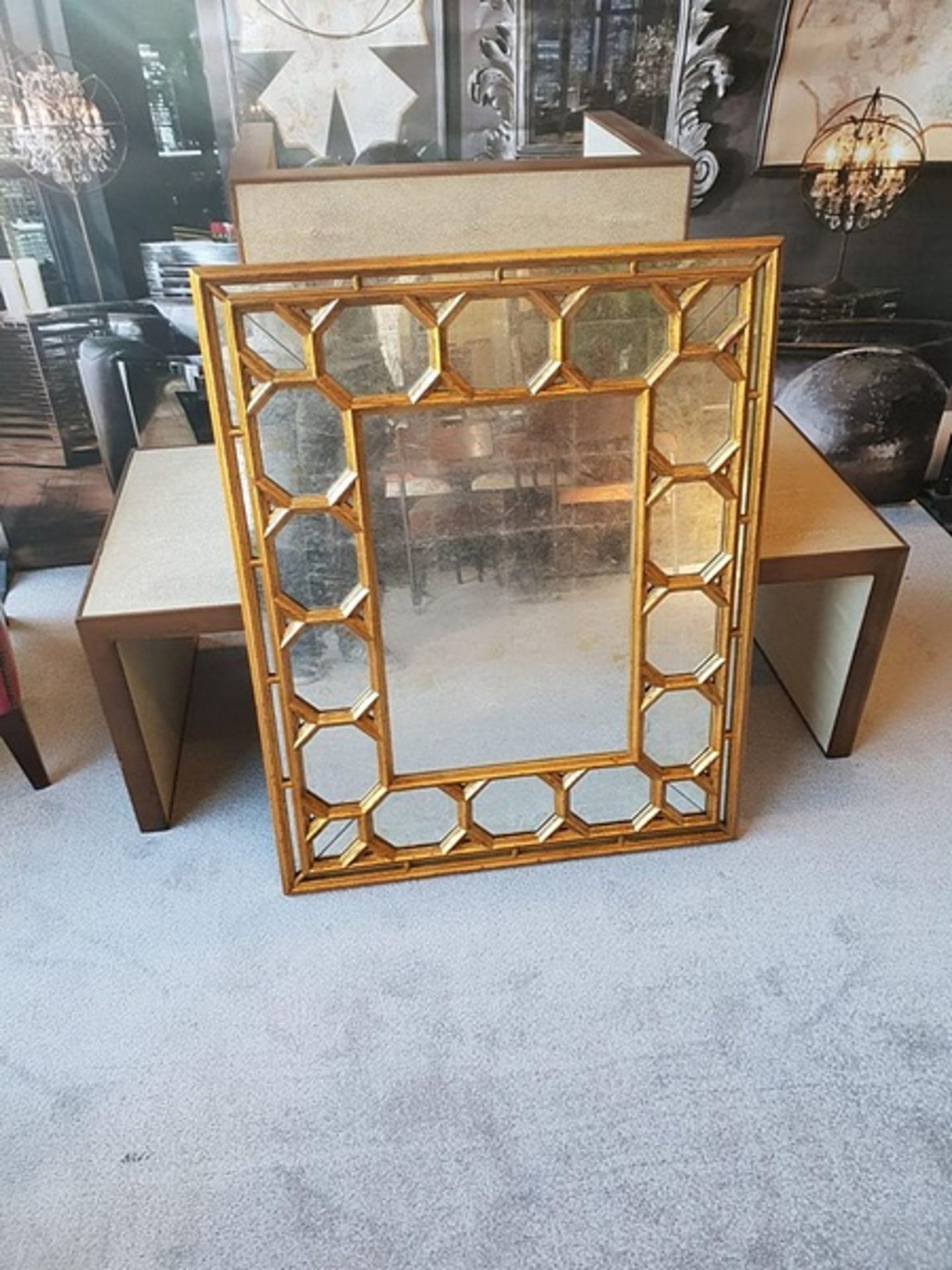 Scarlet Accent Gilded Mirror 81.3 x 3.6 x 101.6cm MSRP £1152