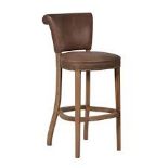 Santa Monica Bar Stool Vagabond Black And Weathered Oak The Classic Rolled Back Makes This Bar Stool