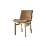 Bleu Nature F297 Cocoon Dining Chair With New Stitch w/o Wood Back Cheyenne Leather and Oak 49 x