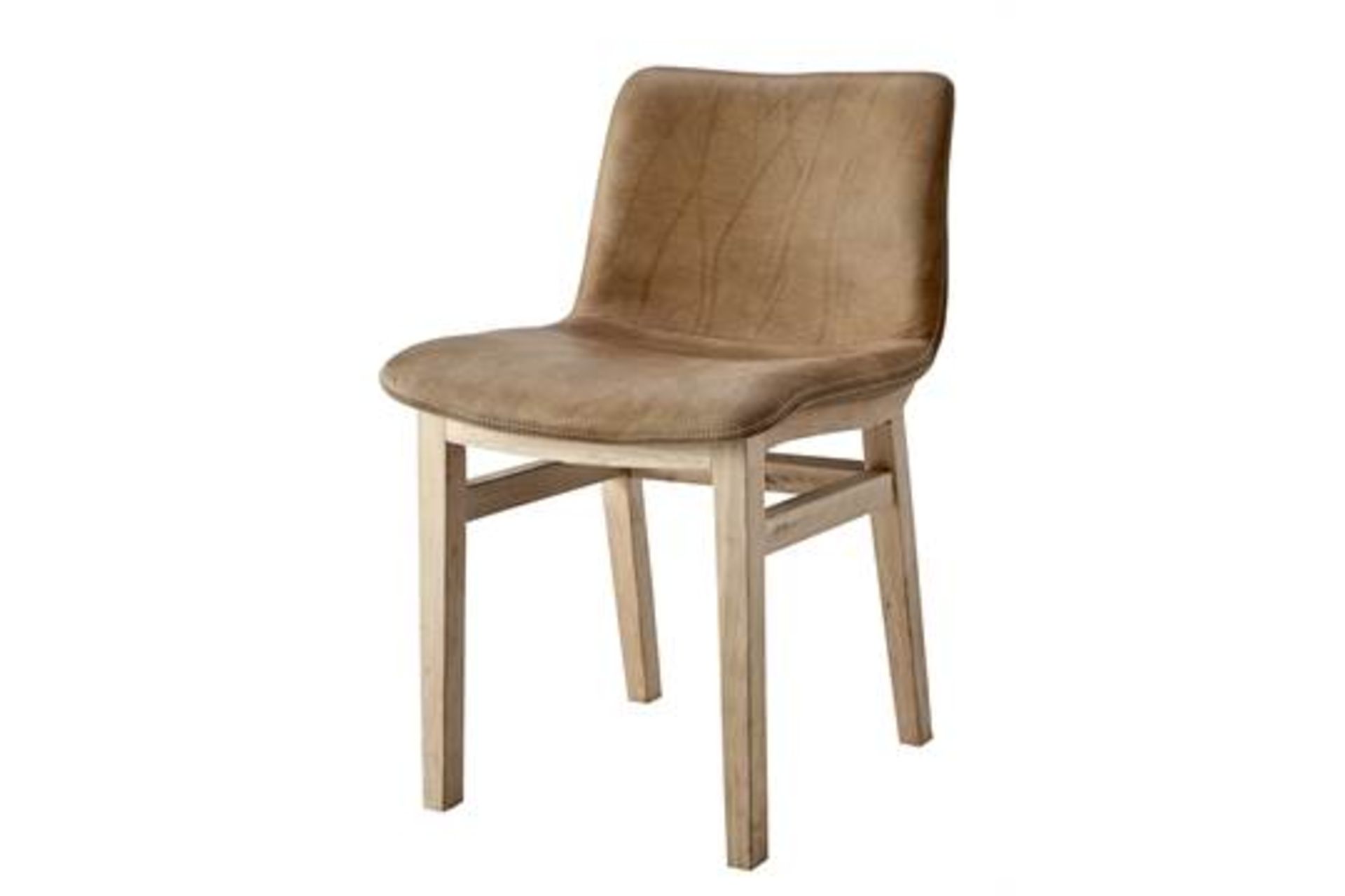 Bleu Nature F297 Cocoon Dining Chair With New Stitch w/o Wood Back Cheyenne Leather and Oak 49 x