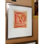 Artwork - Framed Graphic Art Print -The Enlarged Print Of An Antique Postage Stamp From Uganda