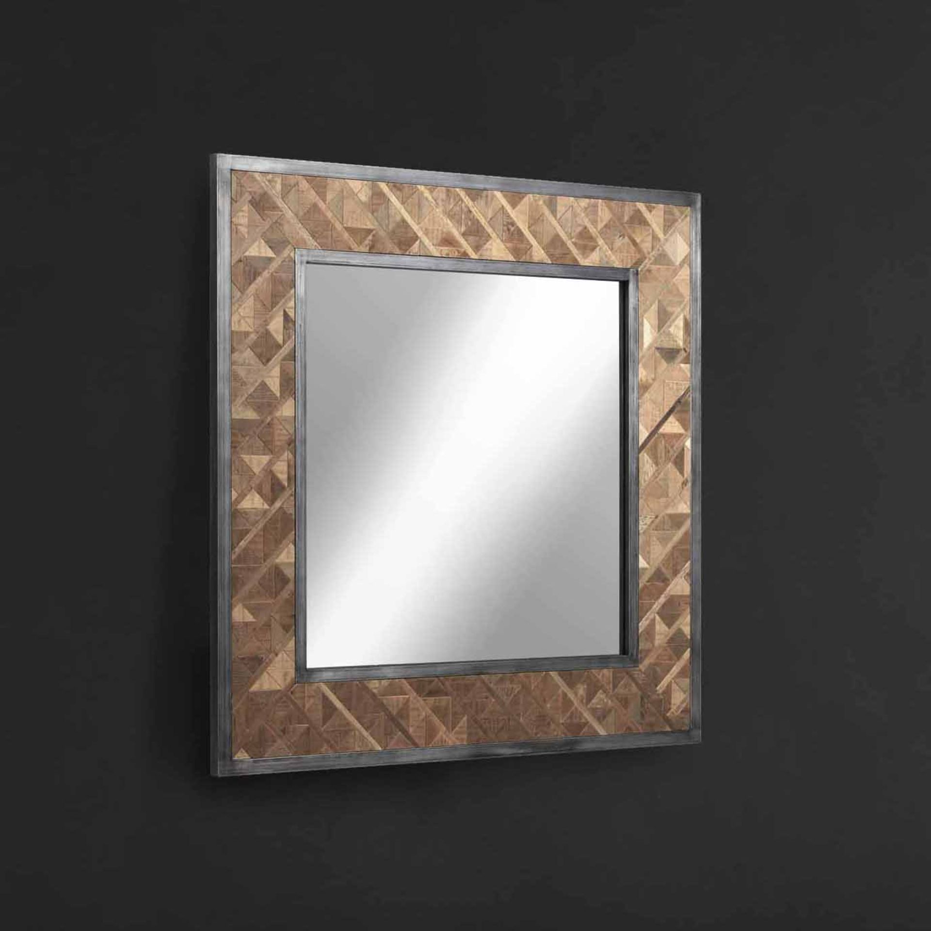 Vestige Industrial Mirror – Square “A Modern Take On Old Timber” A Classic Vintage Material Is Given
