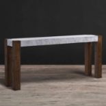 Junction Console Table – Marble & Oak Newly Available As A Console Table, The Junction Exudes