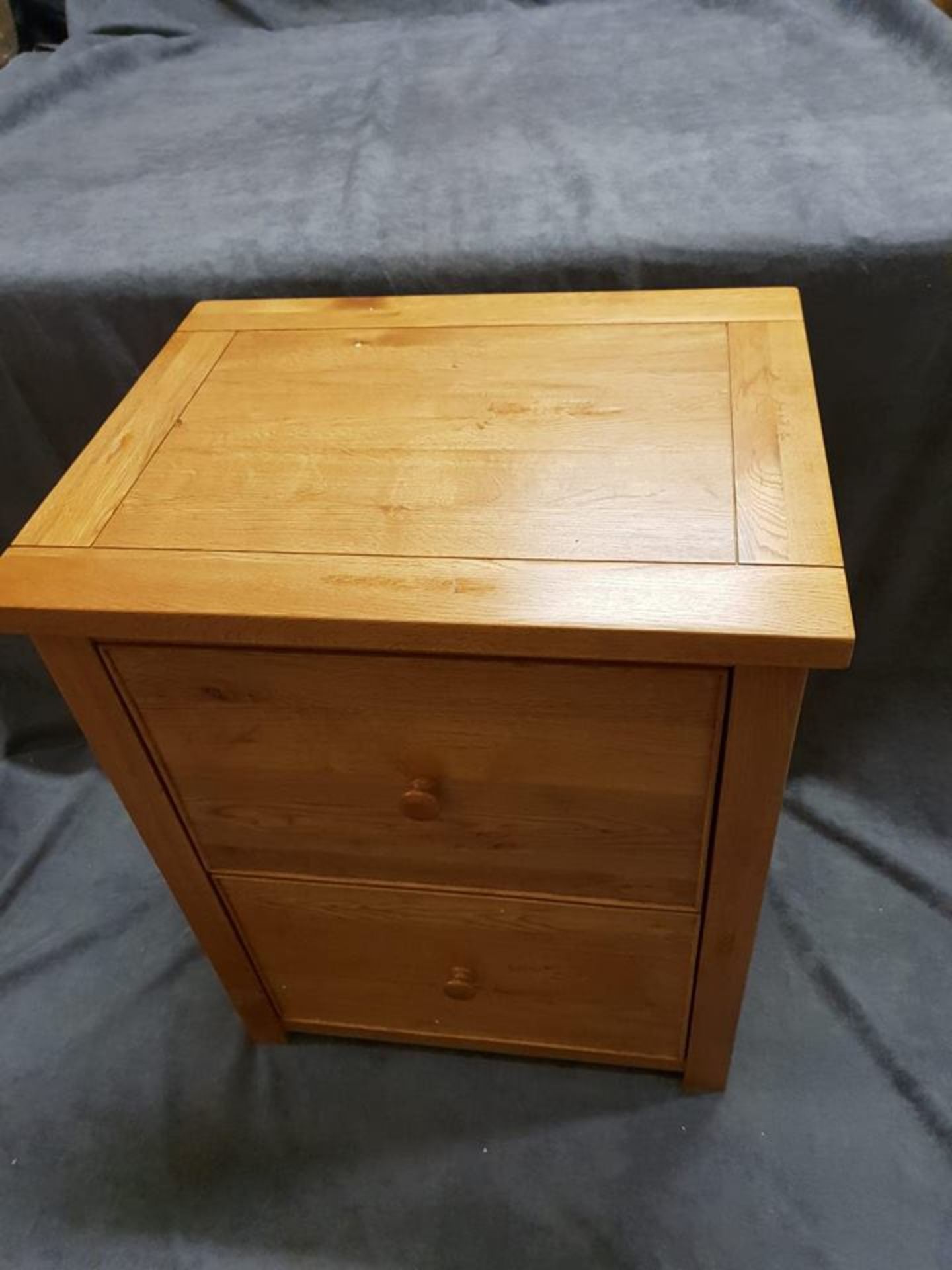 Nightstand - Wentworth 2 Draw Filing Unit-Crafted Using Hand Selected Solid Oak Wood And Hand
