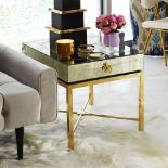 Delphine Side Table Minimalist Forms Meet Maximalist Glamour. Antiqued Mirror With A Polished