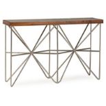 Starburst Console Table Rosewood Table Frame With Terrazzo Top Inlay And Nickel Frame Legs 140 x