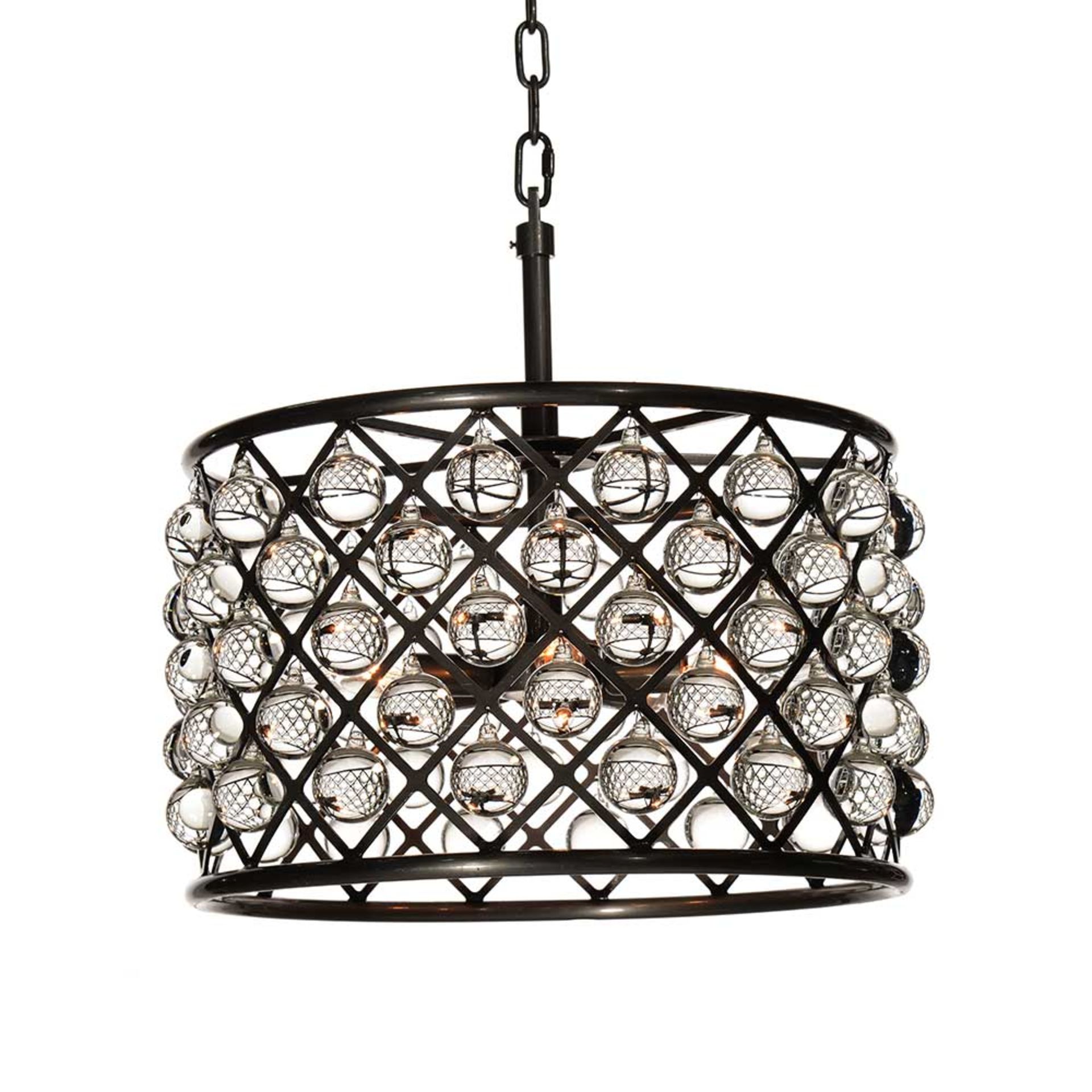 Zig Zag Chandelier (UK) Natural The Zig Zag Collection Features Delicate Spheres Of Optical Grade - Image 2 of 2