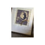 Artwork - Framed Graphic Art Print -The Enlarged Print Of An Antique Postage Stamp From Australia