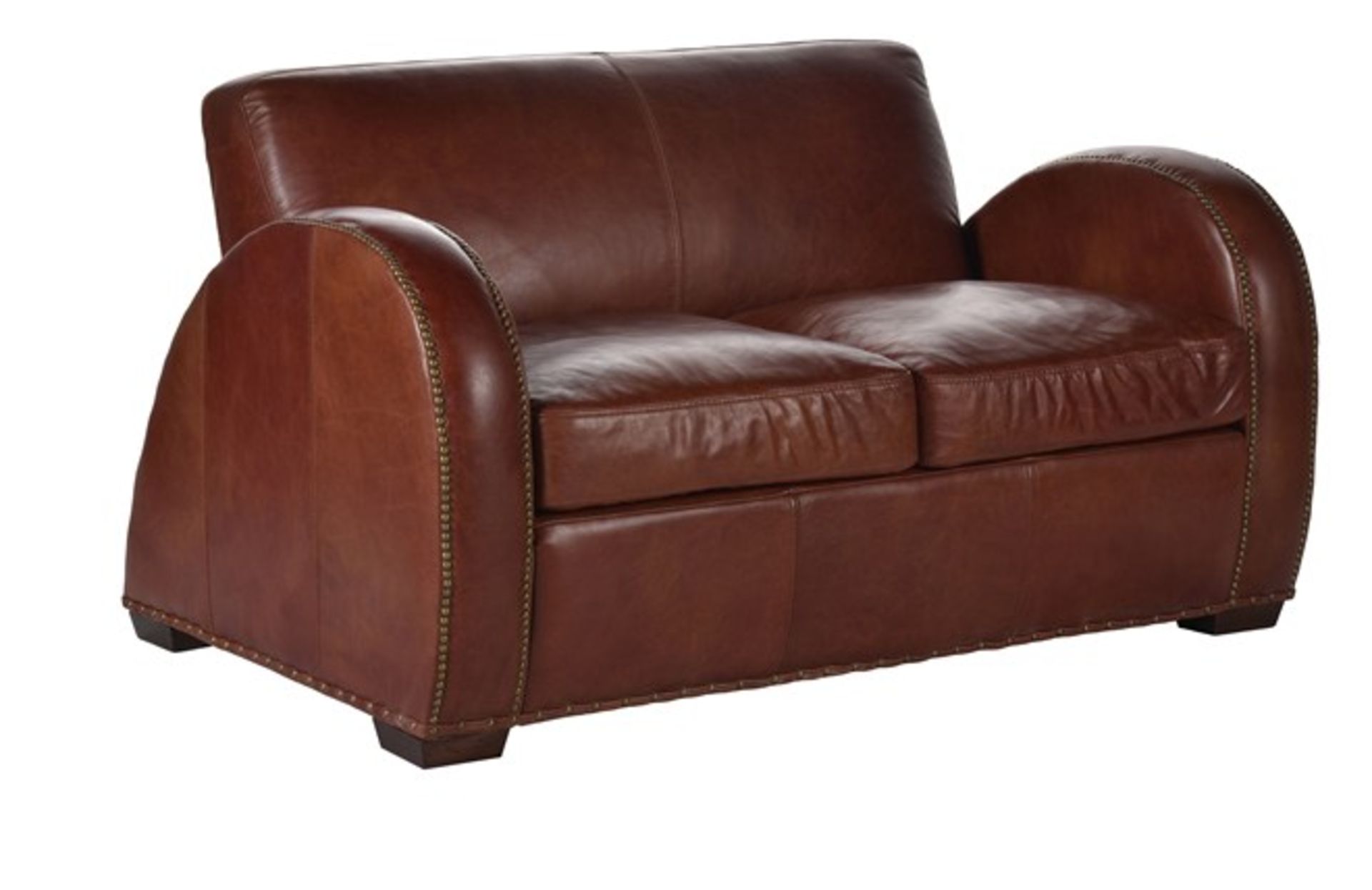 French Deco Sofa 2 Seater Ride Mocca Leather Part Of The Brand’s French Deco Collection, Which - Image 2 of 2