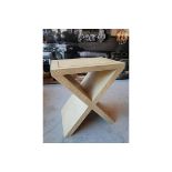 Table- Andrew Martin Vita Side Table An Elegant X Leg Neutral Side Table With An All Over Antique