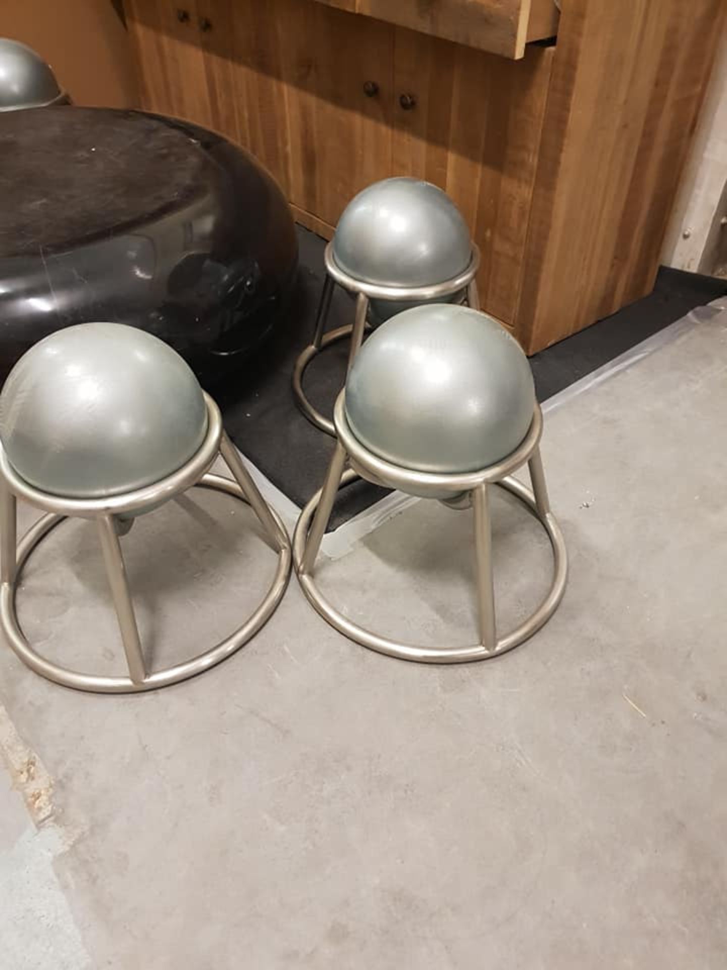 3 x Barball Low Stools 54cm The Overall Look Is One Of The Sports Clubs Of Yore, And With The