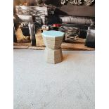 Stool - Tracey Boyd Concrete Barrista Stool Blue Top 40 x 56cm MSRP £174