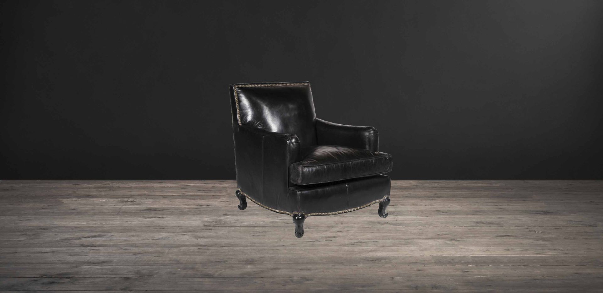 Cannes Armchair Old Saddle Black Leather Reminiscent Of Decadent Smoking Lounges, The Cannes