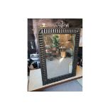 Mirror - Jawa Rectangular Medium Wall Mirror Iron Frame With Corrugated Sheet Metal And Antiqued