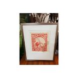 Artwork - Framed Graphic Art Print -The Enlarged Print Of An Antique Postage Stamp From New