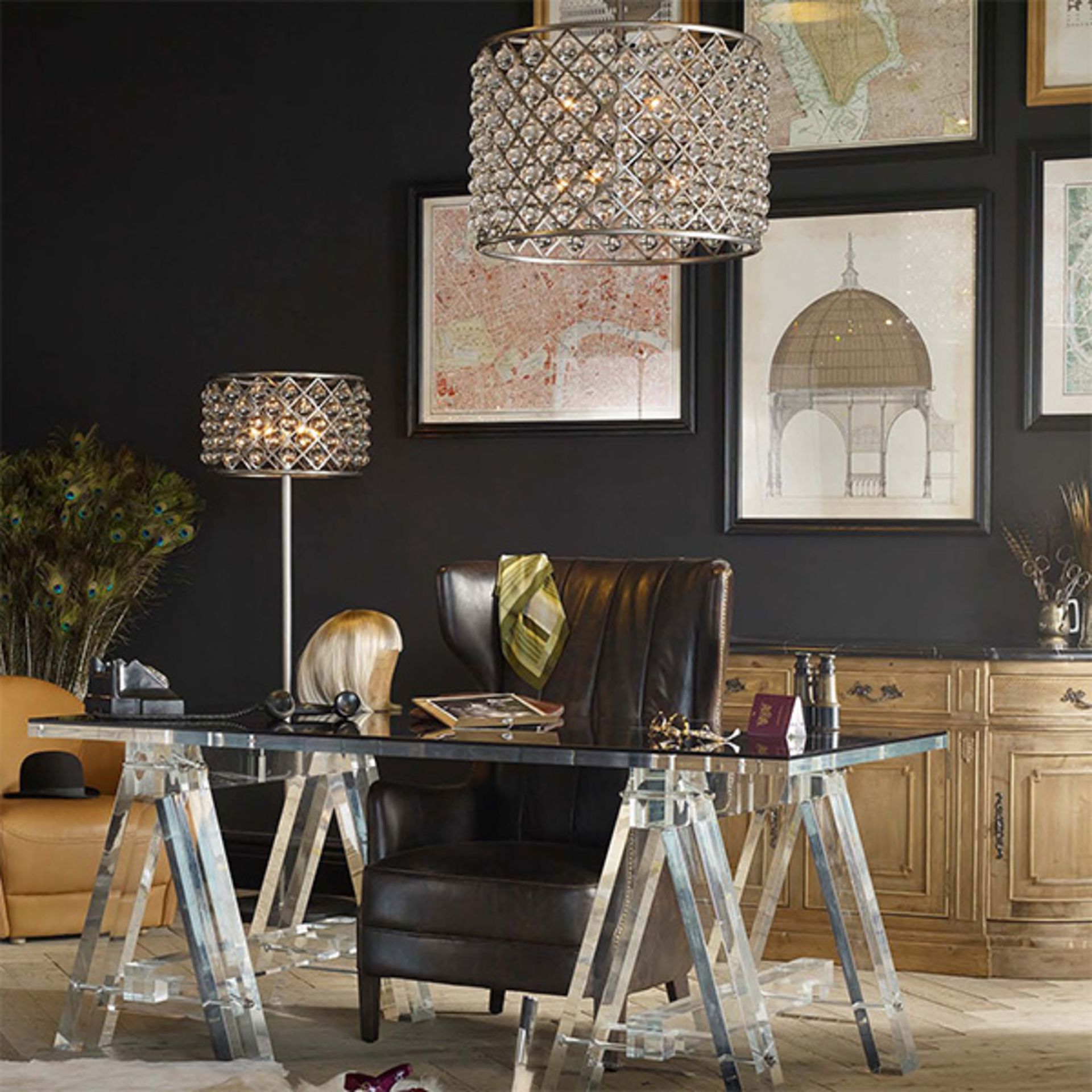 Zig Zag Chandelier (UK) Natural The Zig Zag Collection Features Delicate Spheres Of Optical Grade