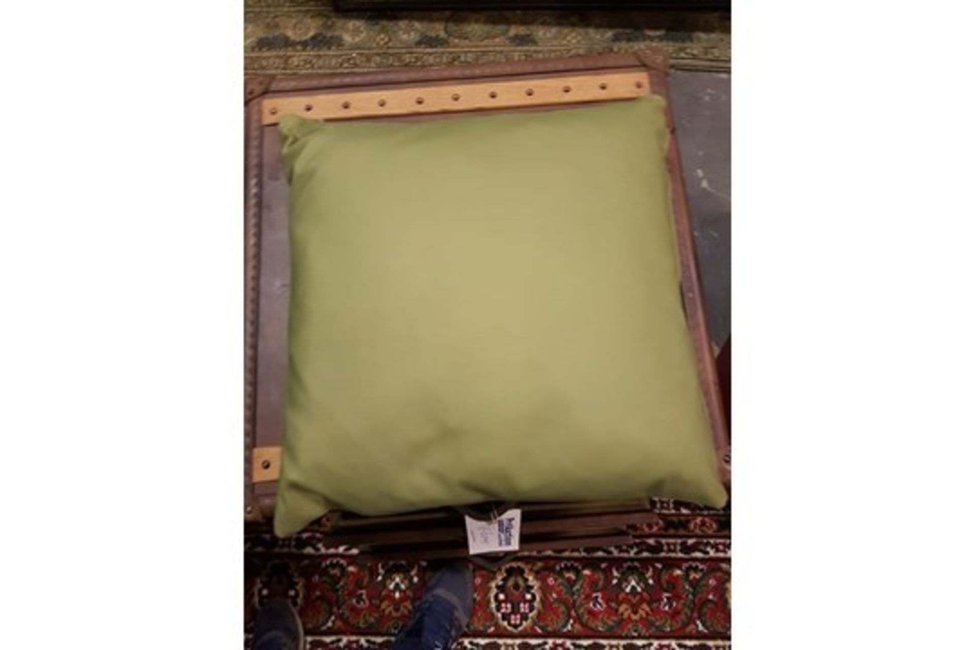 Cushion - 2 x Bleu Nature Cisko Green Cushion 47cm RRP £240 ( Location A7 -160)