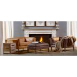 Reggio Footstool Large Ride Gun Leather Cosy, Yet Chic, This Range Is A Versatile Living Solution