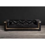 Gatsby Sofa Old Saddle Black Leather And Brass The Gatsby Sofa Transports You Back To The Roaring