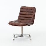 Malibu Dining Chair Antique Black Leather 1970's Sporty-Chic Era Inspired, The Malibu Dining Chair