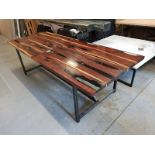 Dining Table - Trapt Dining Table Features Hearty Beams Of Exotic African Balsam Wood In A