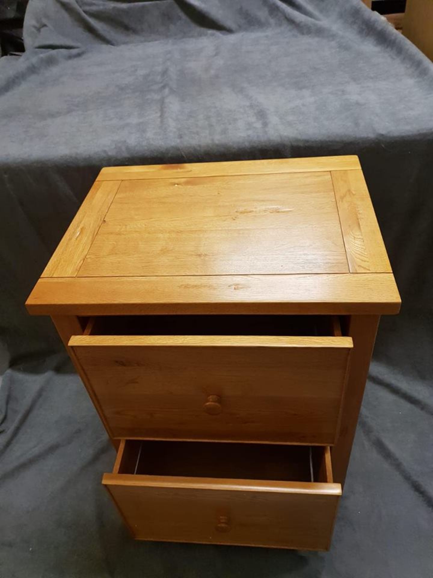 Nightstand - Wentworth 2 Draw Filing Unit-Crafted Using Hand Selected Solid Oak Wood And Hand