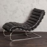 Bilbao Chaise Daybed Napinha Ebony Leather Bilbao Chaise Is A New Look At 1940’s Industrial Style.