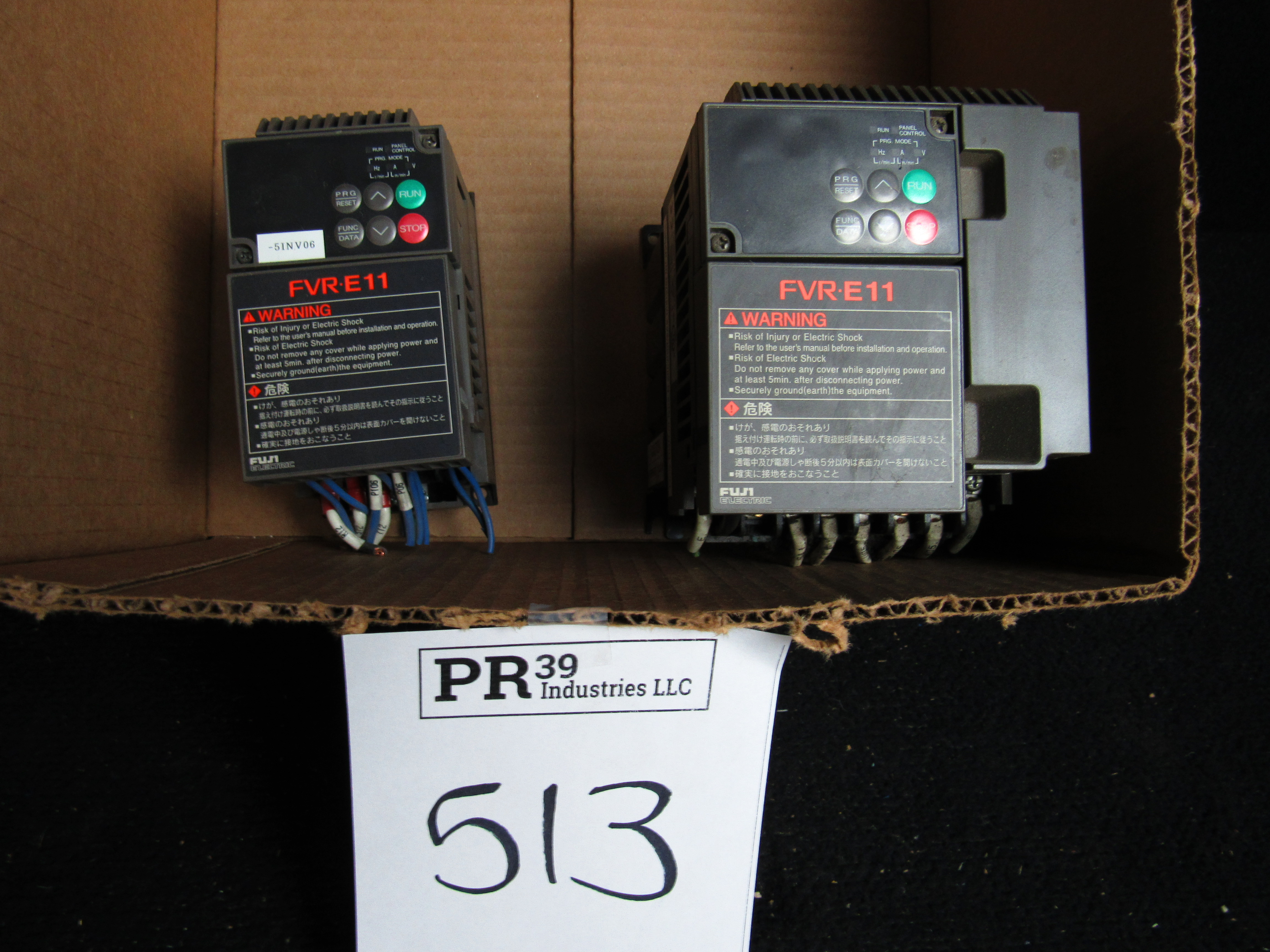 Lot 513 - LOT OF 2 FUJI ELECTRIC FVR E11 FVR0.1E11S-2 AND