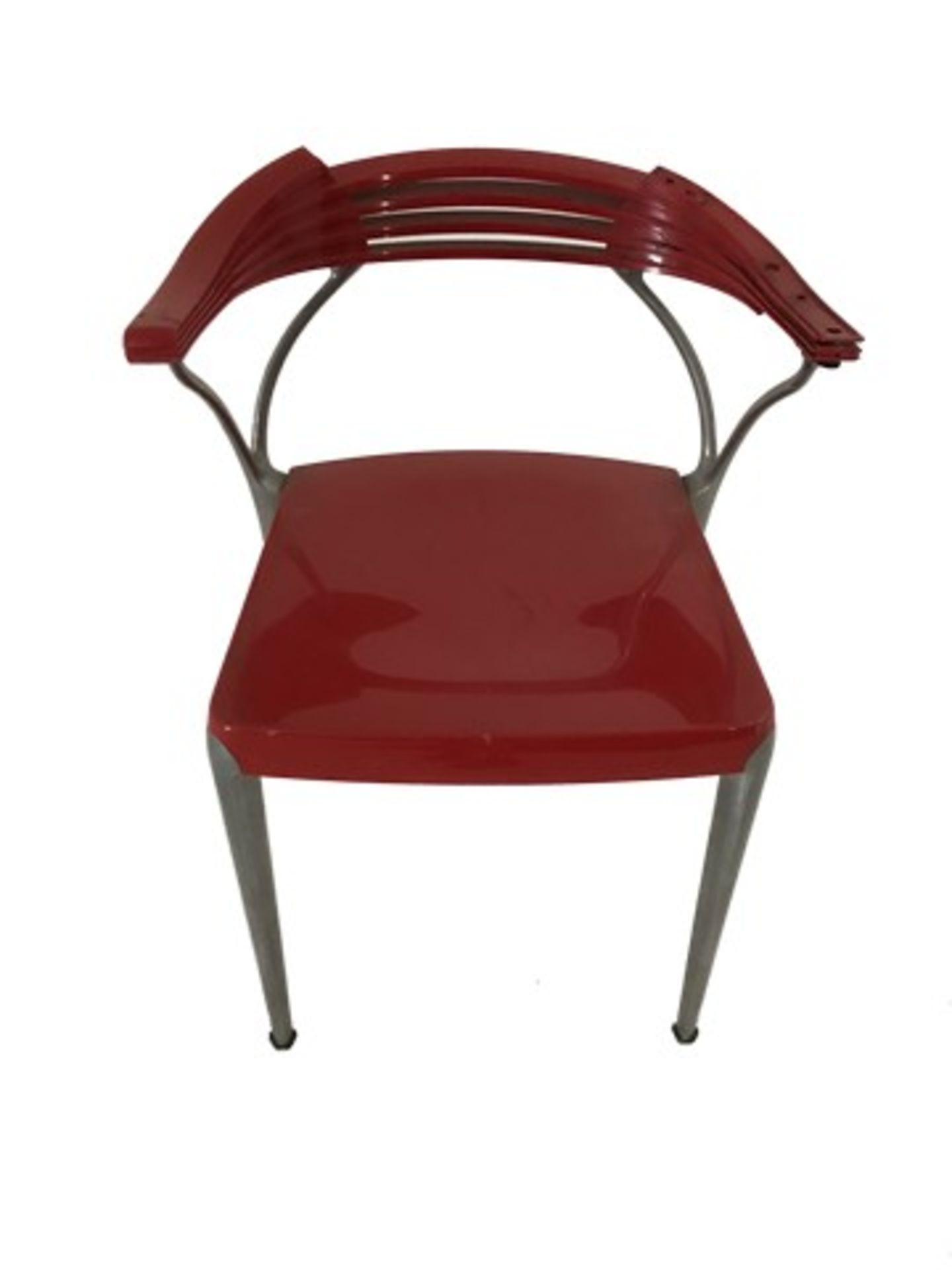 Red Plastic Chair - Image 2 of 3