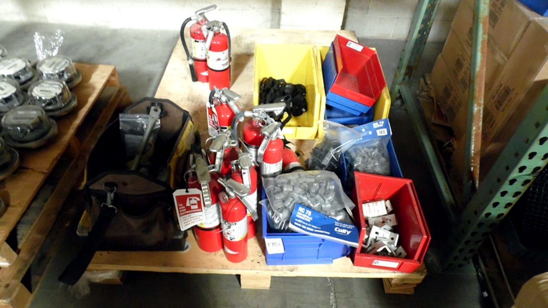 ASSORTED FIRE EXTINGUISHERS / HARDWARE