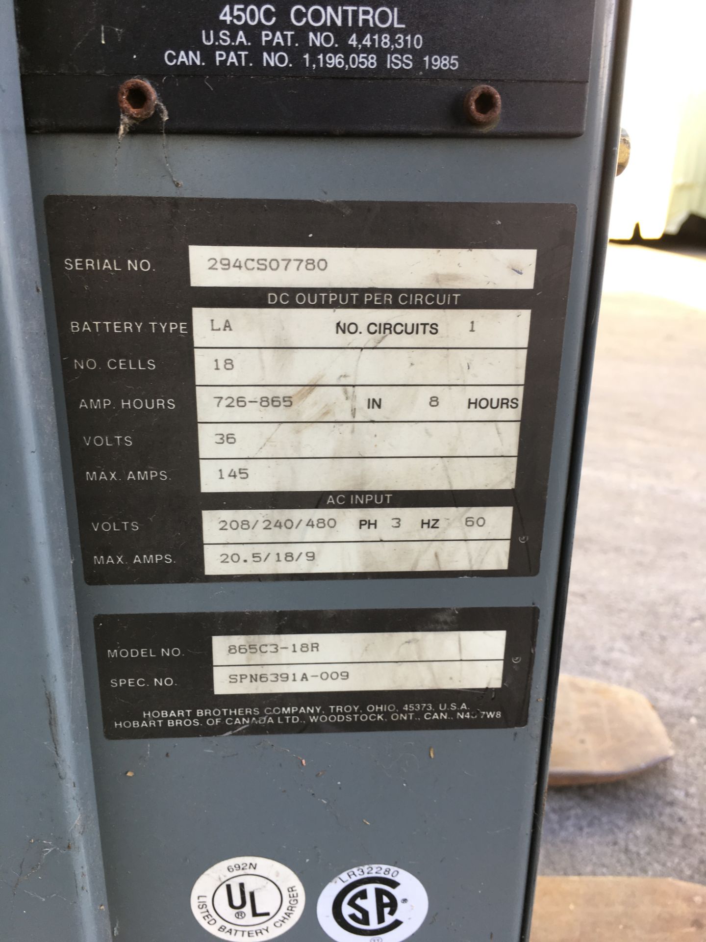 CLARK 4500 LB CAPACITY ELECTRIC FORKLIFT WITH BATTERY CHARGER Loading Fee: 100 - Image 6 of 9