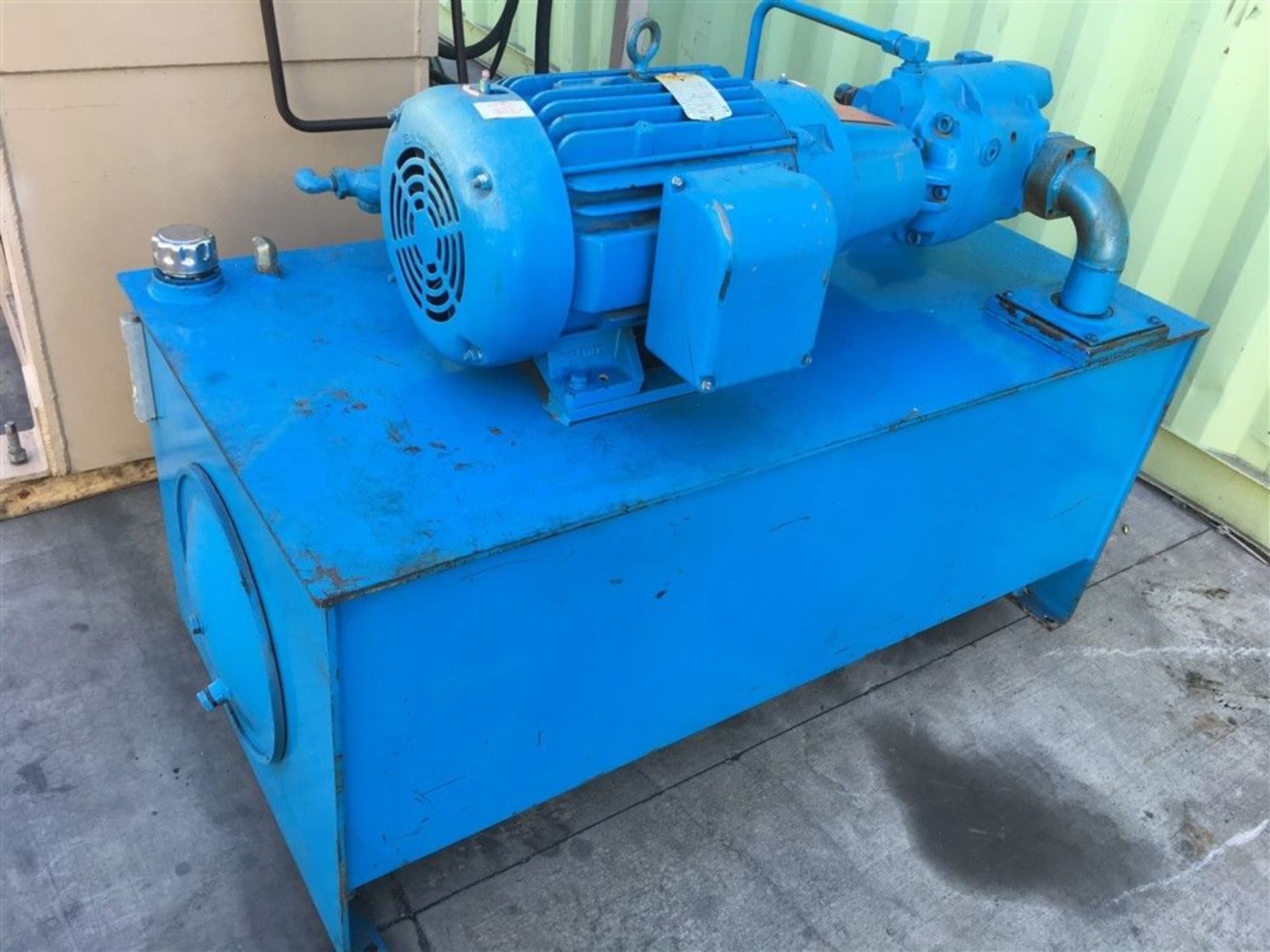 HYDRAULIC 4 CYLINDER ASSEMBLY PRESS W/ 140 GALLON 25 HP PUMP ASSEMBLY ARC DIMENSIONS: 46" X 26-3/ - Image 8 of 9