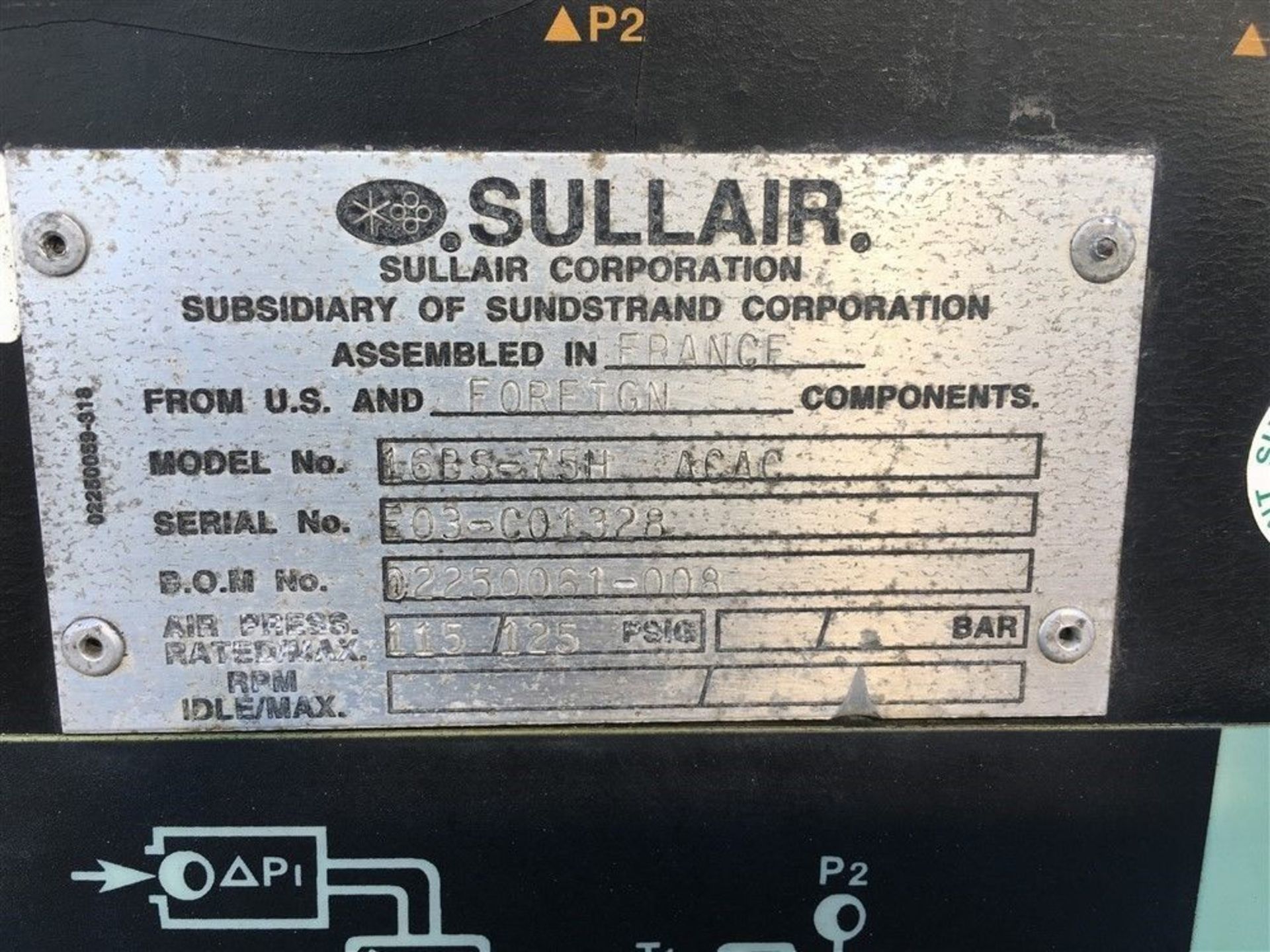 SULLAIR CORPORATION 16BS-75H-ACAC 75 HP ROTARY SCREW AIR COMPRESSOR - Image 5 of 6