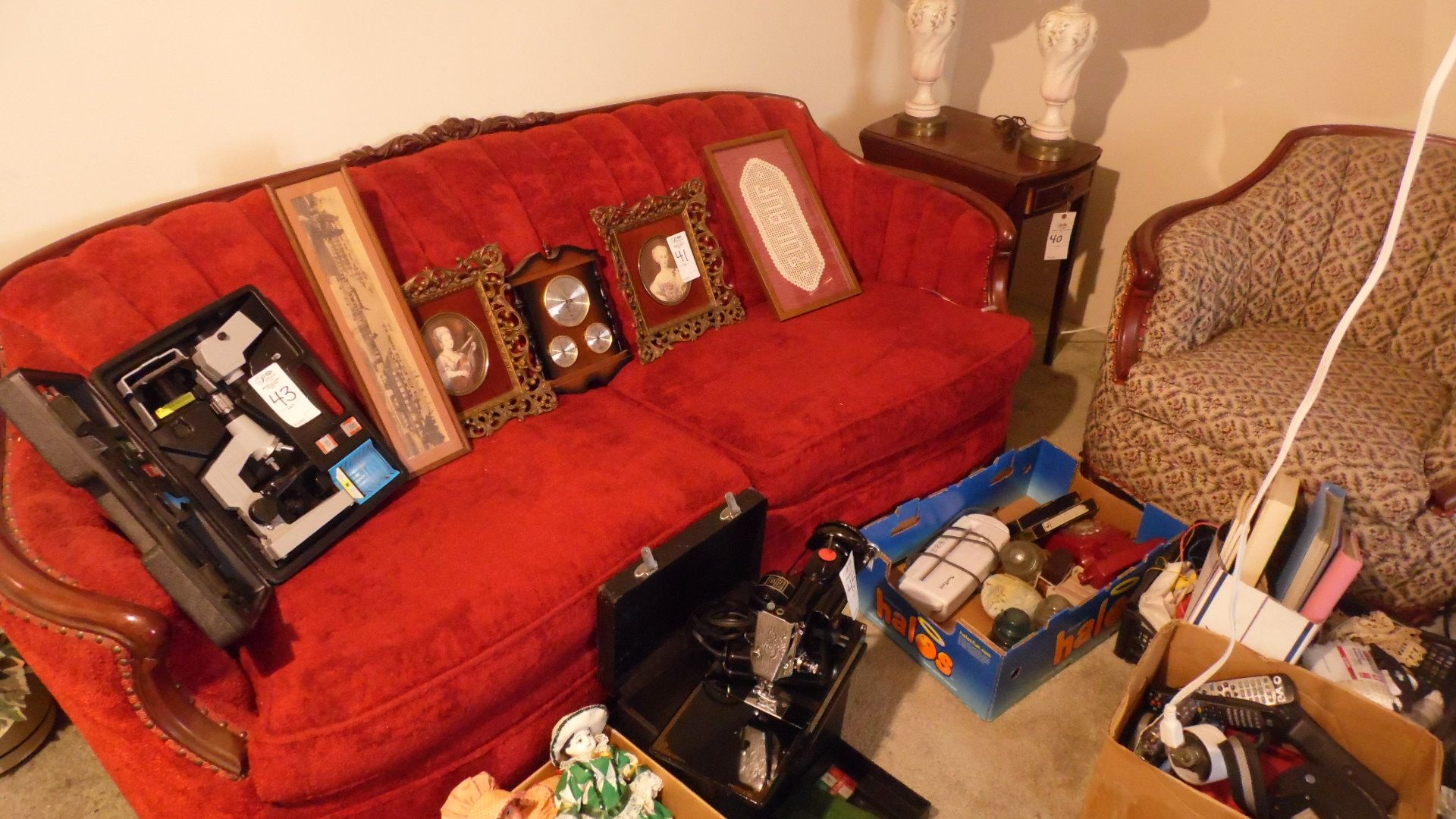 3-PIECE RED SOFA & CHAIRS